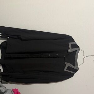 SHEIN Black Dress Shirt with Gray Accents